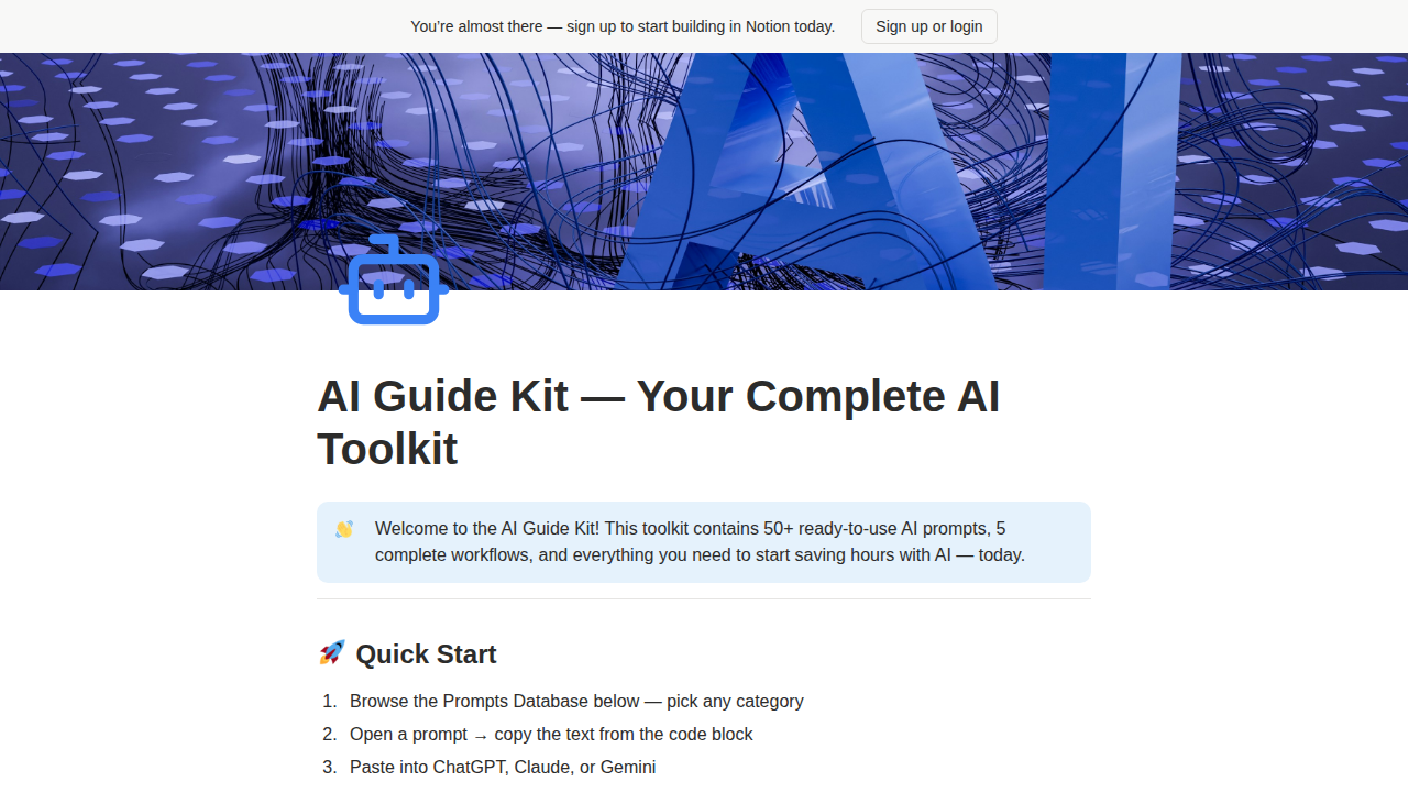 AI Guide Kit preview in Notion